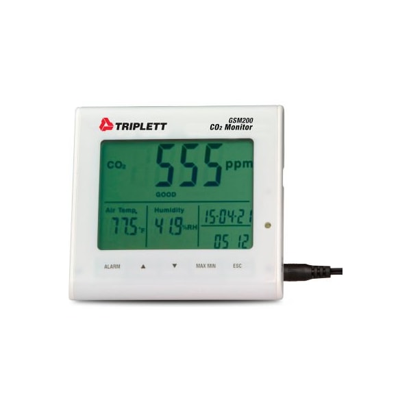 Jewell Instruments Paper Triplett Desktop Indoor Air Quality Carbon Dioxide Monitor, Back Lighted LCD Display GSM200 - main